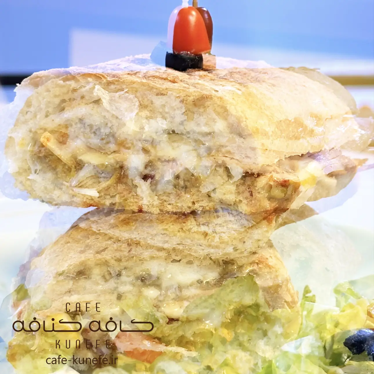 پنینی مرغ و قارچ